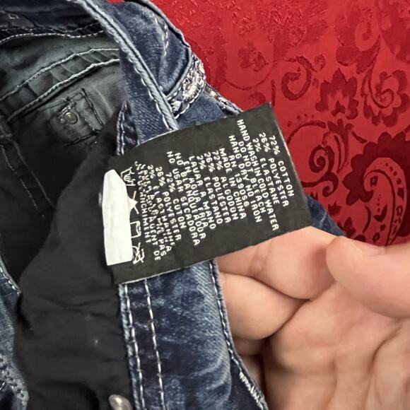 Grace in LA Jeans Womens 30x32 Embroidered Aztec Diamond Rhinstone Bootcut Jeans - Picture 8 of 15